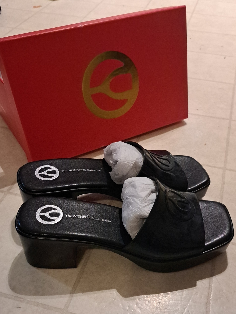 The Wishbone Collection Black Slide Mules for Women